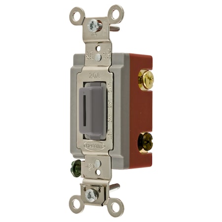 Hubbell Wiring Device-Kellems Extra Heavy Duty Industrial Grade, Locking Toggle Switches, General Purpose AC, Three Way, 20A 120/277V AC, Back and Side Wired Key Guide HBL1223LG